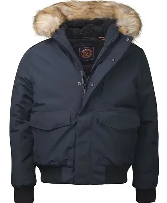 Buy Superdry Everest Short Fur Collar Quilted Bomber Jacket - Navy (m5010203a 98t) • 61.19£