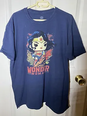 Buy Pop Tees Wonder Woman T Shirt Men’s XXL Dark Blue Pre Owned • 8.99£
