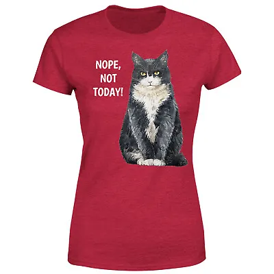 Buy Not Today Cat Funny Lazy Sarcastic Slogan Womens T-shirt#P1#OR • 9.99£