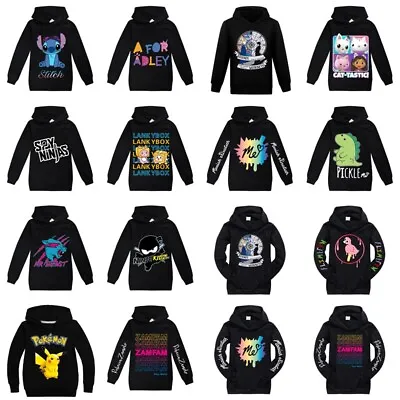Buy Kids Boys Girls Cartoon Black Casual Sweatshirt Hoodies Pullover Jumper Top • 12.42£