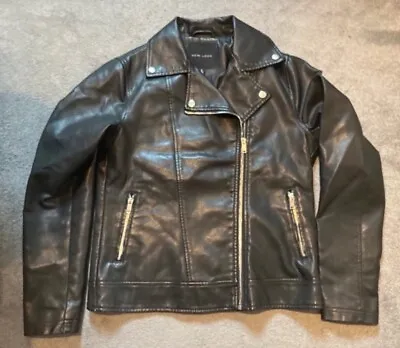 Buy New Look Leather Style Jacket Size 10 Zip Up With Pockets Vegan • 10£