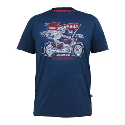 Buy D555 Graphic T-shirt Skeleton Biker Print Short Sleeve Mens Plus Size BRADFORD • 20.05£