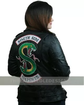 Buy Fashion First Riverdale Southside Serpents Womens Leather Motorbike Jacket Small • 29.99£