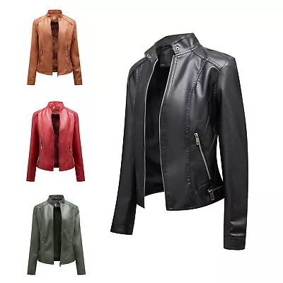 Buy Womens Leather Jacket Coat Genuine Leather Casual Slim Fit Jacket 2024 New • 27.74£