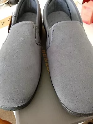 Buy Mens Dunlop Full Slippers Velour Two-Tone Twin Gusset Comfy Warm Size 13 UK • 8.10£