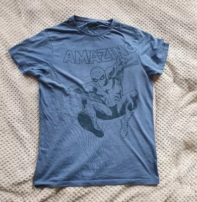 Buy Rare Amazing Spiderman Marvel T Shirt Blue Medium • 49.99£