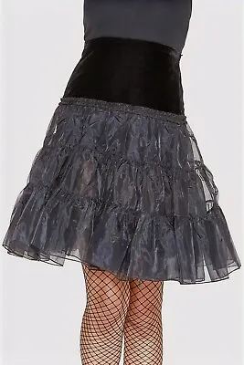 Buy Killstar Lets Fang Out Ruffle Skirt Black Size Large NWT  B8-84 • 26.98£