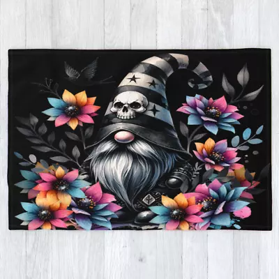 Buy Just A Gothic Gonk - Blanket 120cm X 175cm, Metal Head Dark Gnome, Skull Flowers • 34.95£