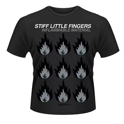 Buy STIFF LITTLE FINGERS - INFLAMMABLE MATERIAL BLACK T-Shirt Small • 12.18£