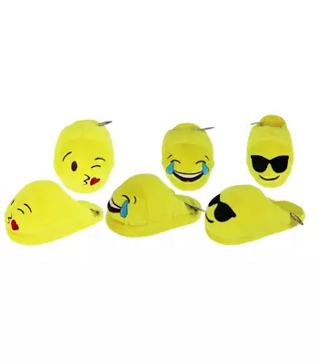 Buy Emoji Slippers Kids Women Characters Polyester Non Slip Warm Yellow Xmas Gift • 3£