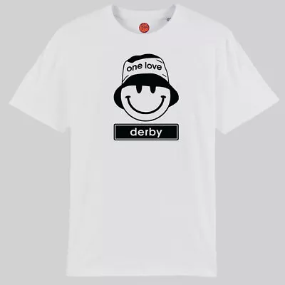 Buy One Love Smiley White Organic Cotton T-shirt For Fans Of Derby County Gift • 22.99£