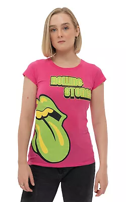 Buy The Rolling Stones Green Tongue Skinny Tee • 13.95£