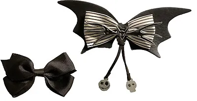 Buy The Nightmare Before Christmas Jack Skellington Bat Hair Bow And Pin Goth Horror • 8.40£