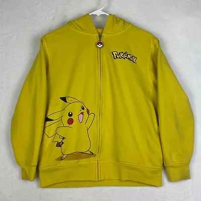 Buy Pokemon Pikachu Jacket Kids Boys Large 14/16 Yellow Hooded Full Zip Casual • 11.87£