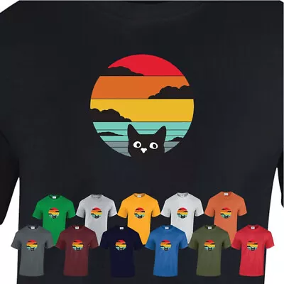 Buy Cat Retro Mens Ladies T Shirt Funny Gift Kitten Cats Unisex Top Tee Present • 8.99£
