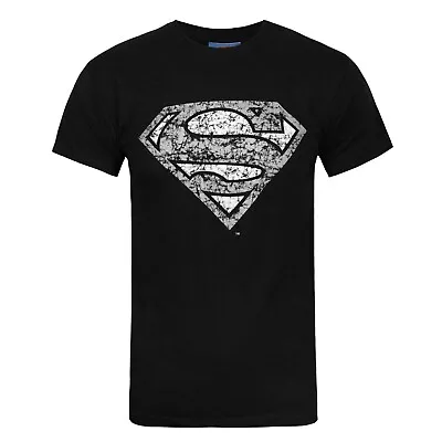 Buy Superman Official Mens Distressed Silver Logo T-Shirt NS4989 • 14.39£