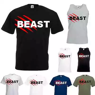 Buy BEAST Wolverine RIPPED Gym T-Shirt - Hulk, MMU, UFC, WWE, Hench, Hulk, Lion Bear • 11.99£