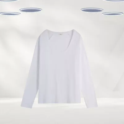 Buy Ex Hush Women’s Long Sleeve Avalon Scoop Neck T-Shirt In White (Defect) • 12.99£