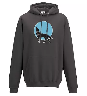Buy Abstract Wolf Howling At Moon Hoodie Jumper Adults Teens & Kids Sizes • 21.99£