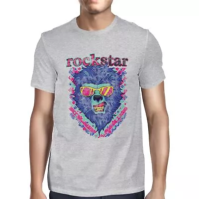 Buy 1Tee Mens Rockstar Lion Head Colourful Abstract T-Shirt • 7.99£