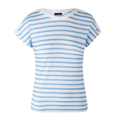 Buy Womens Saint James White/Blue Laurena Breton T-Shirt UK 10 • 37.48£