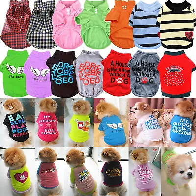 Buy Cute Pet Cat Small Dog T-Shirts Clothes For Puppy Chihuahua Summer Vest Clothing • 4.91£