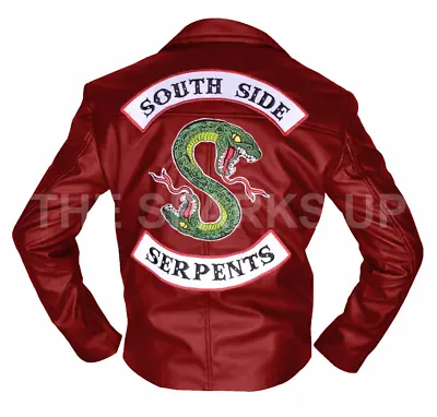 Buy New Mens Riverdale Southside Serpents Jughead Jones Embroidery Leather Jacket • 89.99£
