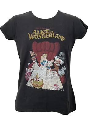 Buy Alice In Wonderland Mens Tshirt Black Retro Print Poster Fruit Of The Loom Small • 5.99£