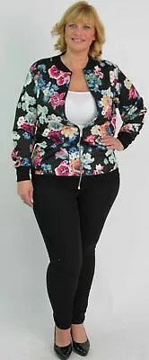 Buy New Women Butterfly Print Bomber Jacket Ladies Top Long Sleeve Plus Size 14-28 • 16.99£