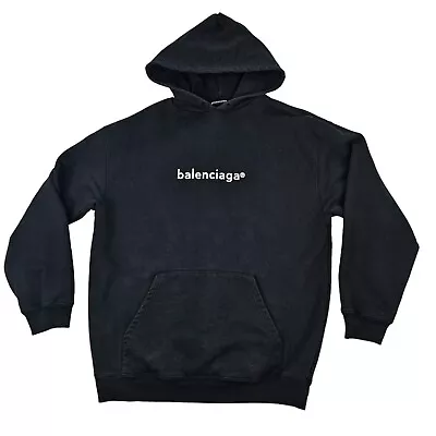 Buy Balenciaga Mens Black Logo Hoodie Size S • 249£
