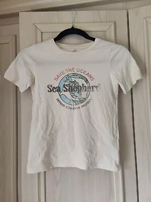 Buy Sea Shepherd Save The Oceans T-Shirt Organic Cotton Unisex Kids Size 7 • 7£