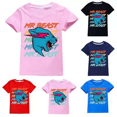 Buy Mr. Beast Kids Boys Girls Short Sleeve T-Shirt Youtuber Merch Gamer Tops Blouse • 11.24£