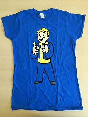 Buy Fallout Vault Boy Official Women's Fit T-Shirt (Medium) (Royal Blue) 👕 NEW 👕 • 9.97£