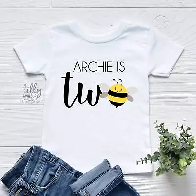 Buy Personalised Two T-Shirt, I Am Two T-Shirt, Bee Party Theme, Bee T-Shirt, 2nd • 15.15£