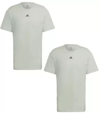 Buy Adidas T-Shirt Mens Gym T-Shirt Running Tee Pullover Essential Tee Light Green • 18.99£