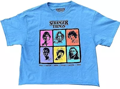 Buy Stranger Things Junior Women's Blue Cropped T-Shirt - (XL) - NWT • 12.83£