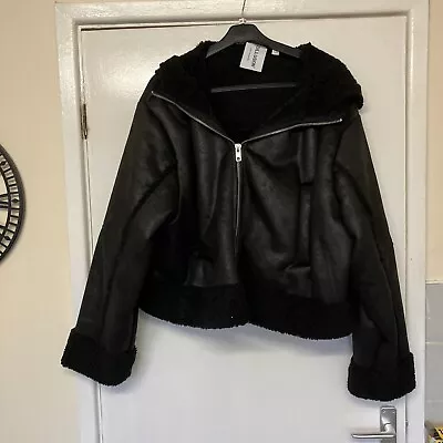 Buy Jacket Size 22 Collusion Design Faux Leather Worn Once Length 65cm Lovely Jacket • 22.50£
