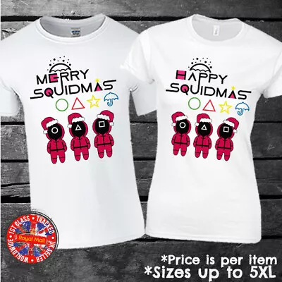Buy Squid Games Merry Happy Squidmas Christmas T-shirt Mens Ladies Gift  • 9.99£