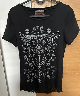 Buy Jawbreaker Gothic Punk Emo Sugar Skull Owl T Shirt Lace Back Size M • 18£
