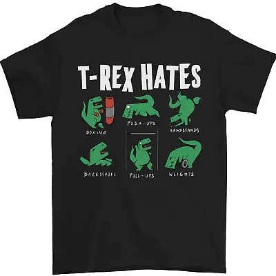 Buy T-Rex Hates Funny Dinosaurs Jurassic Gym Mens T-Shirt 100% Cotton • 7.99£