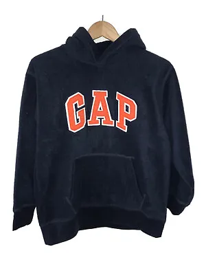 Buy GAP KIDS Navy Blue Hoodie Orange Spell Out Fleece Pullover Boys 12-13 Years • 14.99£