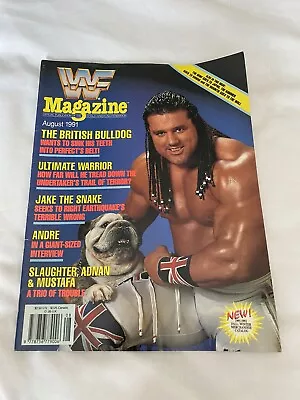 Buy WWF WWE Magazine AUGUST 1991 British Bulldog + Merch Catalog - See Description • 4.99£