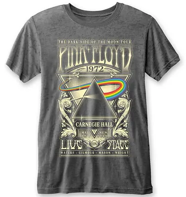 Buy Pink Floyd Carnegie Hall Poster Grey Burnout T-Shirt - OFFICIAL • 14.89£