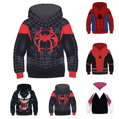 Buy Spider-Man: Into The Spider-Verse Gwen Venom Spiderman Boys Hoodie Sweatshirt UK • 16.82£