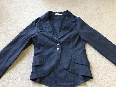 Buy Ladies Fitted Textured Goth Jacket. Shaped Front. Silver Buttons. Size M • 14.90£
