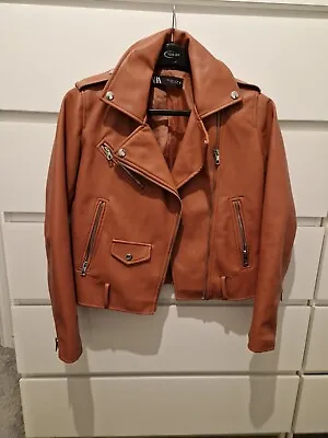 Buy Zara Pink Leather Jacket Size Small • 6£