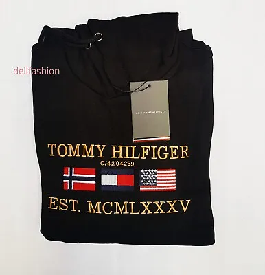 Buy Tommy Hilfiger Multi Flag Embroidered Logo Hooded • 39.99£