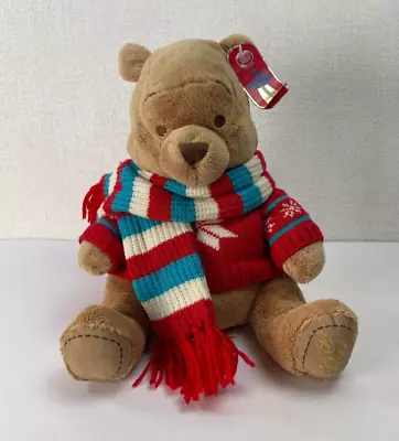 Buy Disney Store 2008 Christmas Winnie The Pooh Plush With Jumper/scarf - VGC Tag • 14.99£