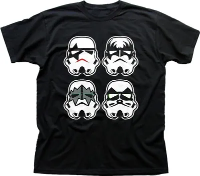 Buy Star Wars Inspired Kiss Stormtrooper Faces  Inspired Black T-shirt 9419 • 13.95£