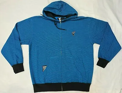 Buy FAMOUS STARS & STRAPS HOODIE  ZIPPER  BLACK And BLUE Stripes MENS • 49.99£